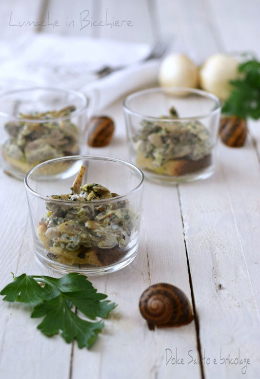Antipasto di lumache in bicchiere ricetta gourmet