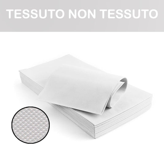Tovaglia in TNT bianca 100x100 cm, resistente e idonea al contatto alimentare per ristoranti e eventi