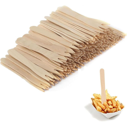 Forchettine biodegradabili in legno per barbecue e picnic – 1000 pezzi 🍽️🌍