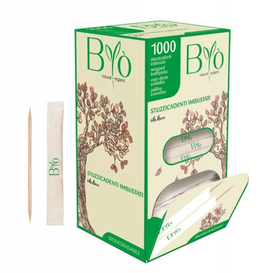1000 stuzzicadenti imbustati in betulla – doppia punta resistente 🔪✨