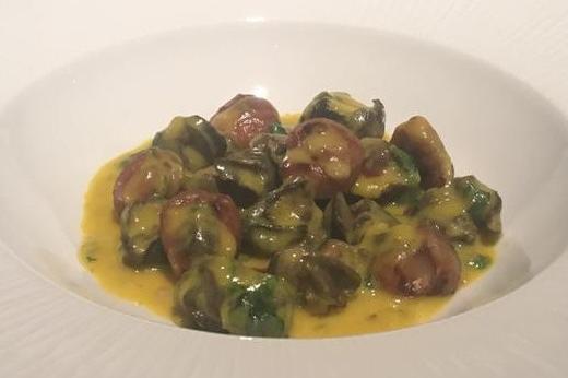 Ricetta: lumache con castagne e cimette di bietole