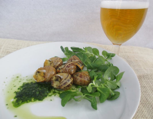 LUMACHE ALLA BIRRA CON SALSA DI VALERIANA